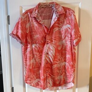 Robert Graham Coral Palm Print Men's Shirt